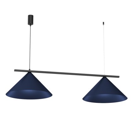Závesné svietidlo Capital, 2x tmavomodré kovové tienidlo, (fi 46cm), db