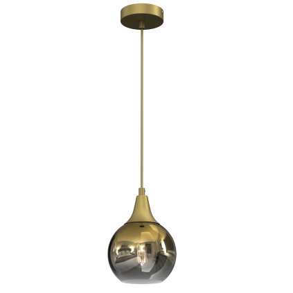 Závesné svietidlo Monte, 1x zlaté sklenené tienidlo, (fi 15cm), g