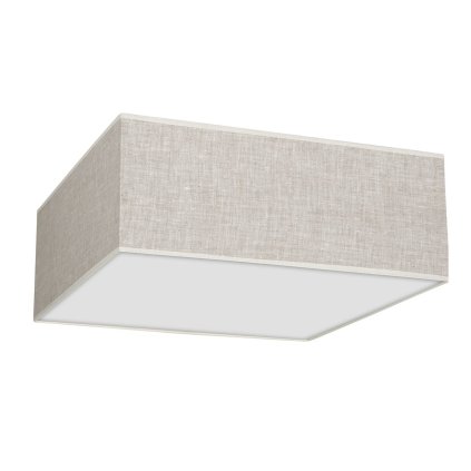 Stropné svietidlo Lino Square, 1x ľanové tienidlo, (biele plexisklo), (50cm)