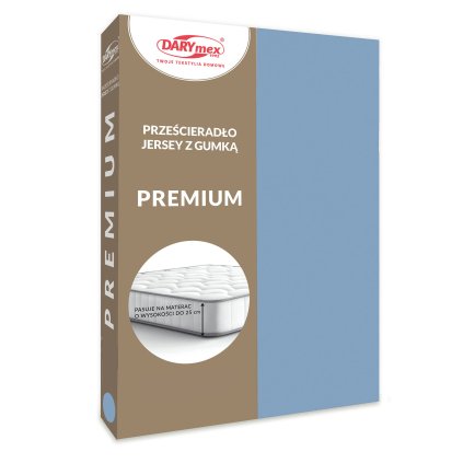 JERSEY PRESTIERADLO PREMIUM 180X200 CM MODRÉ