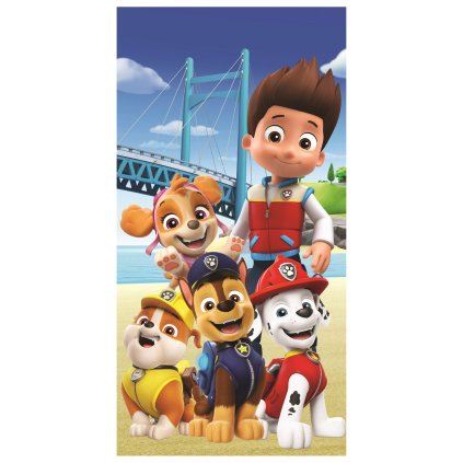 DETSKÝ BAVLNENÝ UTERÁK PAW PATROL 70X140 CM VZOROVANÁ