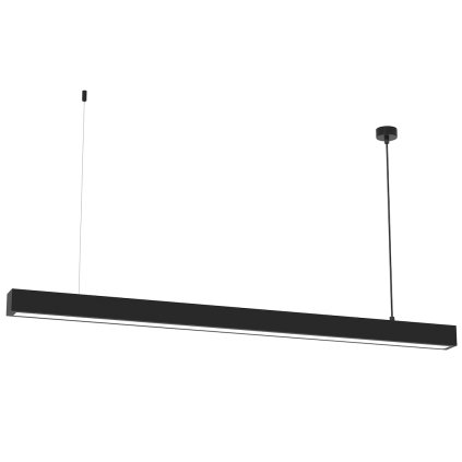 Závesné svietidlo Lungo, 1x čierne kovové tienidlo, (124 cm), b
