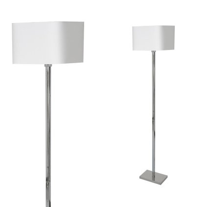 Stojacia lampa Napoli, 1x biele textilné tienidlo, ch