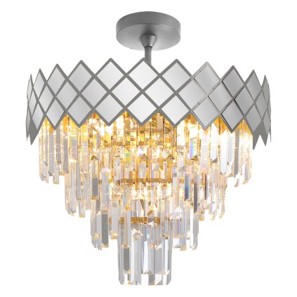 Luster Carisma, 1x krištáľové/chrómové kovové tienidlo, (fi 50cm), ch