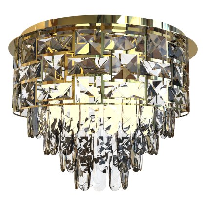 Luster Luxuria I, 1x krištáľové/zlaté kovové tienidlo, (fi 48cm), g