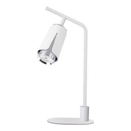 Stolná lampa Flower, 1x biele/chrómové kovové tienidlo, w
