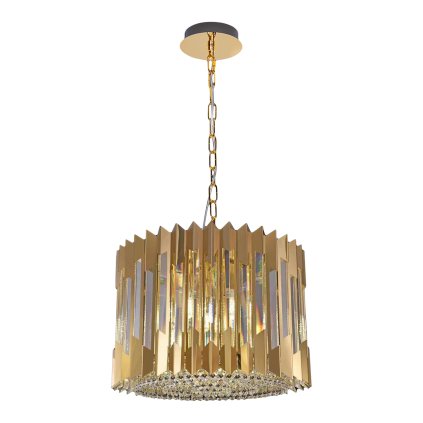 Luster Ritz, 1x krištáľové/zlaté kovové tienidlo, (fi 42cm), g