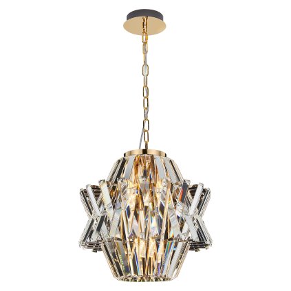 Luster Crown, 1x krištáľové tienidlo, (fi 34cm), g