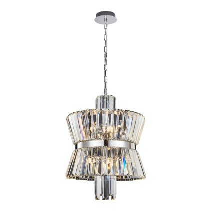 Luster Aurelia, 1x krištáľové/chrómové kovové tienidlo, (fi 42cm), ch