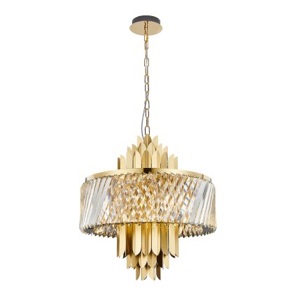 Luster Margot, 1x krištáľové/zlaté kovové tienidlo, (fi 55cm), g