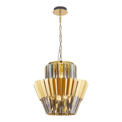 Luster Donna, 1x krištáľové/zlaté kovové tienidlo, (fi 45cm), g