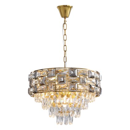 Luster Luxuria, 1x krištáľové/zlaté kovové tienidlo, (fi 50cm), g