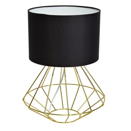 Stolná lampa Lupo, 1x čierne textilné tienidlo, g
