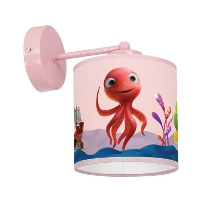 Detské nástenné svietidlo Lola, 1x plastové tienidlo so vzorom, p