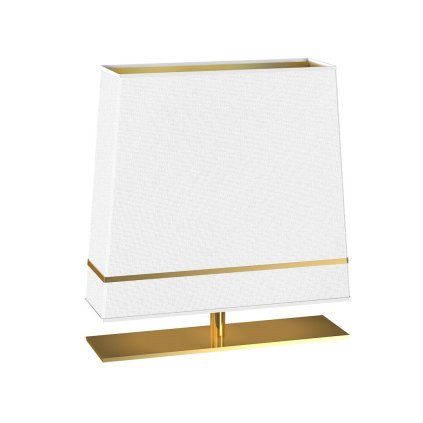 Stolná lampa Volans, 1x biele/zlaté textilné tienidlo, g