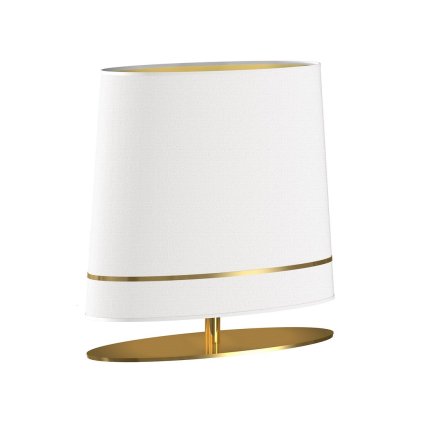 Stolná lampa Bootes, 1x biele/zlaté textilné tienidlo, g