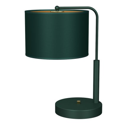 Stolná lampa Verde, 1x zelené textilné tienidlo, gr