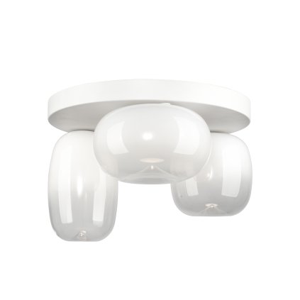 Stropné svietidlo Vaso, 3x biele sklenené tienidlo, w