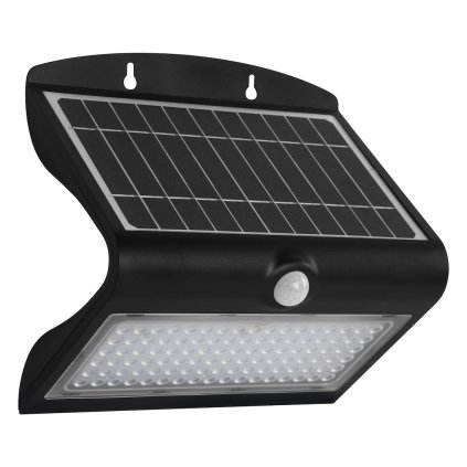 Exteriérové solárne nástenné LED svietidlo Butterfly, 1x LED 6,8w, čierna, pohybový senzor