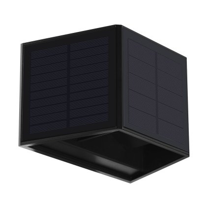Exteriérové solárne nástenné LED svietidlo Wings2, 1x LED 2w, čierna
