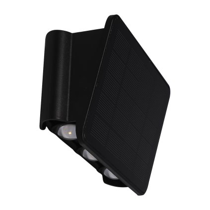Exteriérové solárne nástenné LED svietidlo Alf1, 1x LED 2w, čierna
