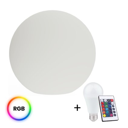 Exteriérové svietidlo Globo + LED žiarovka E27 RGB 10w + diaľkové ovládanie, (fi 60cm)