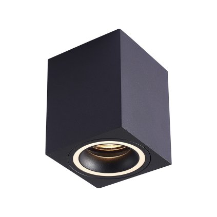 Stropné svietidlo Bima Ring Square, 1x čierne kovové tienidlo