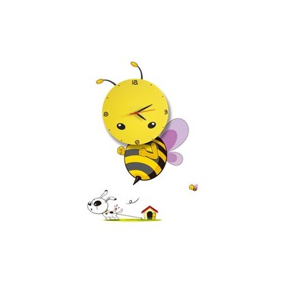 Detské nástenné svietidlo s hodinami Bee Clock, 1x žlté plastové tienidlo