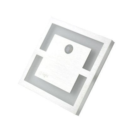 Schodiskové LED svietidlo Quadro, 1x LED 0,6w, 3000k, s, pohybový senzor
