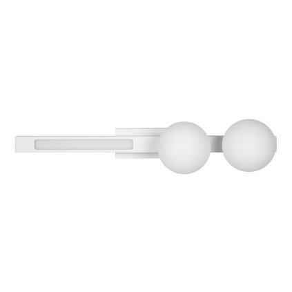 Nástenné svietidlo Magnet2, 2x biele sklenené tienidlo + 1x LED 13W, w