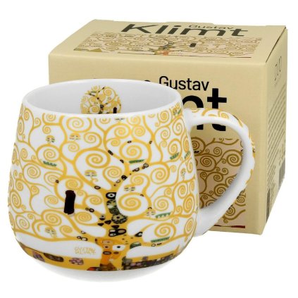 Porcelánový hrnček Klimt Ecru Tree Of Life 430 ml