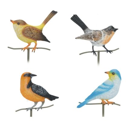 Zapichovacia záhradná dekorácia Birds, sada 4ks, 45 cm, kov, viacfarebná