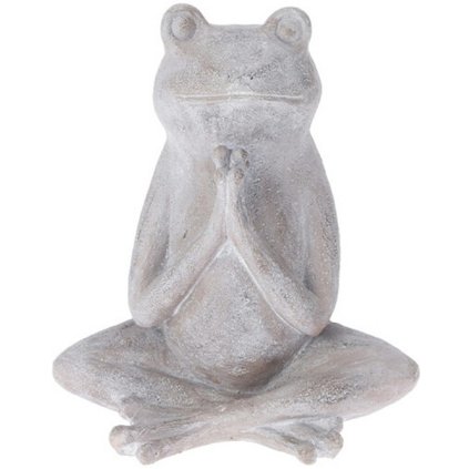 Záhradná figúrka z polistone Frog3, 31 cm, sivá