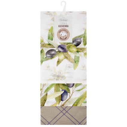 KUCHYNSKÉ UTIERKY OLIVE SADA 3 KS 50X75 CM VZOROVANÉ