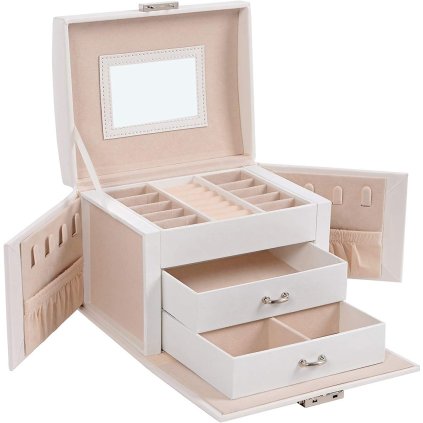 0194343003467 szkatulka na bizuterie biala organizer kuferek