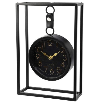 8720573996174 zegar stolowy metalowy czarny