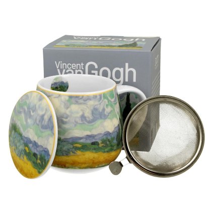 5902693957577 porcelanowy kubek z zaparzaczem 430 ml van gogh wheat field