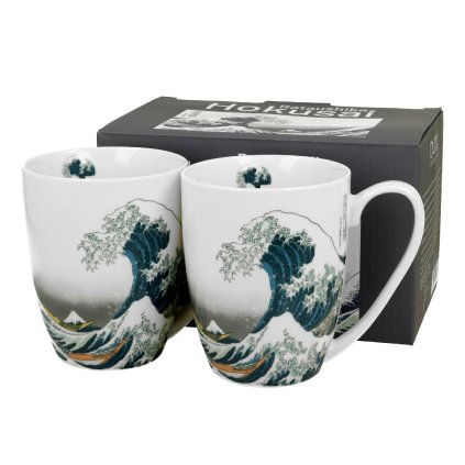 Porcelánový hrnček Hokusai The Great Wave 350 ml sada 2ks