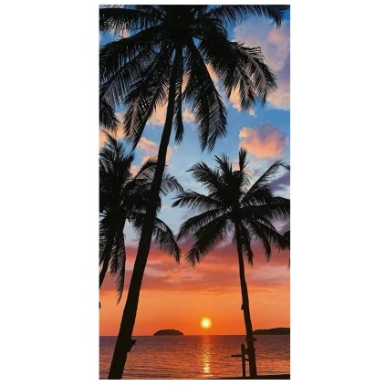 PLÁŽOVÁ OSUŠKA Z MIKROVLÁKNA TROPICAL2 100X180 CM VZOROVANÁ