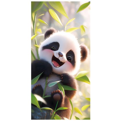 PLÁŽOVÁ OSUŠKA Z MIKROVLÁKNA PANDA 100X180 CM VZOROVANÁ