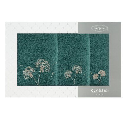 FROTÉ UTERÁK MOLI3 SADA 1KS 30X50 CM, 1KS 50X90 CM, 1KS 70X140 CM TMAVOZELENÁ