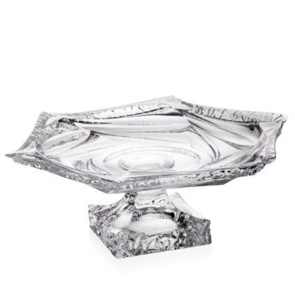 KRIŠTÁĽOVÝ PODNOS BOHEMIA FLAMENCO ICE NA NOHE 330MM
