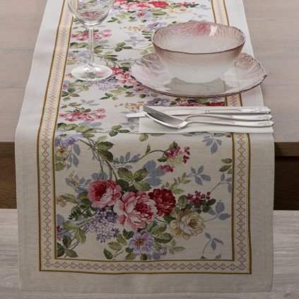 GOBELÍNOVÝ BEHÚŇ NA STÔL ROSE 40X100 CM KVETY