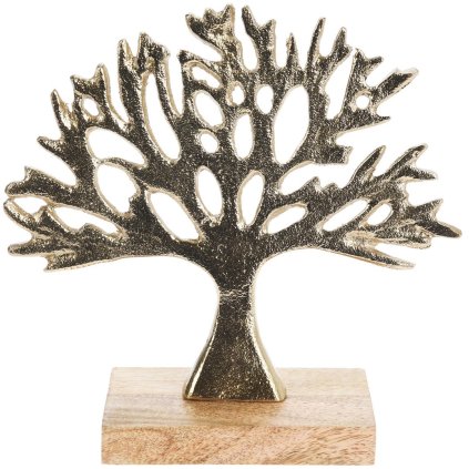 8721037070034 ozdobne drzewko na drewnianej podstawie 16 cm