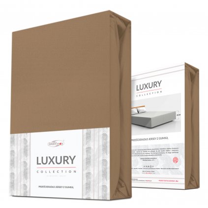 JERSEY PRESTIERADLO 160X200 CM, VÝŠKA 30 CM HNEDÉ