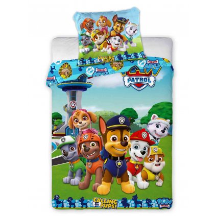 DETSKÉ BAVLNENÉ OBLIEČKY PAW PATROL 100X135 CM, 1KS 40X60 CM VZOROVANÉ