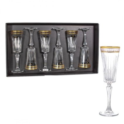 BOHEMIA PRESTIGE DORATO POHÁR NA ŠAMPANSKÉ 210ML SADA 6 KS