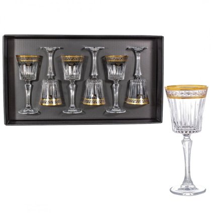BOHEMIA PRESTIGE DORATO POHÁR NA VÍNO 230ML SADA 6 KS