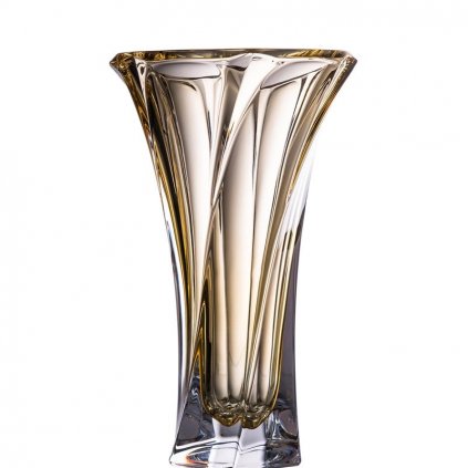 KRIŠTÁĽOVÁ VÁZA BOHEMIA MOZART 320MM JANTÁROVÁ