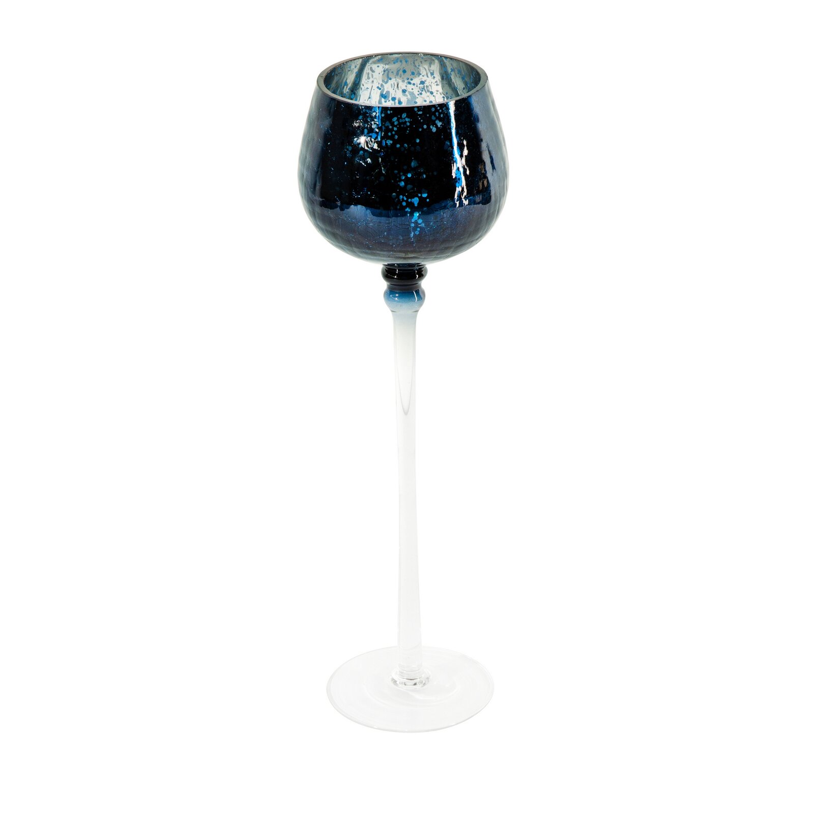 SKLENENÝ SVIETNIK VERRE2 (FI) 9X30 CM TMAVOMODRÝ